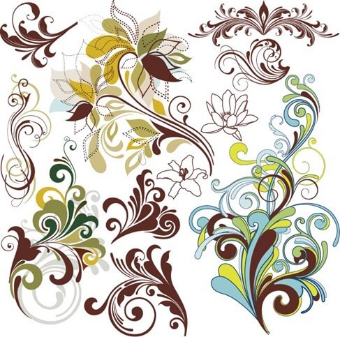 Free Vintage Vector  on Vintage Floral Design Elements Vector Art Artnew Logoarms