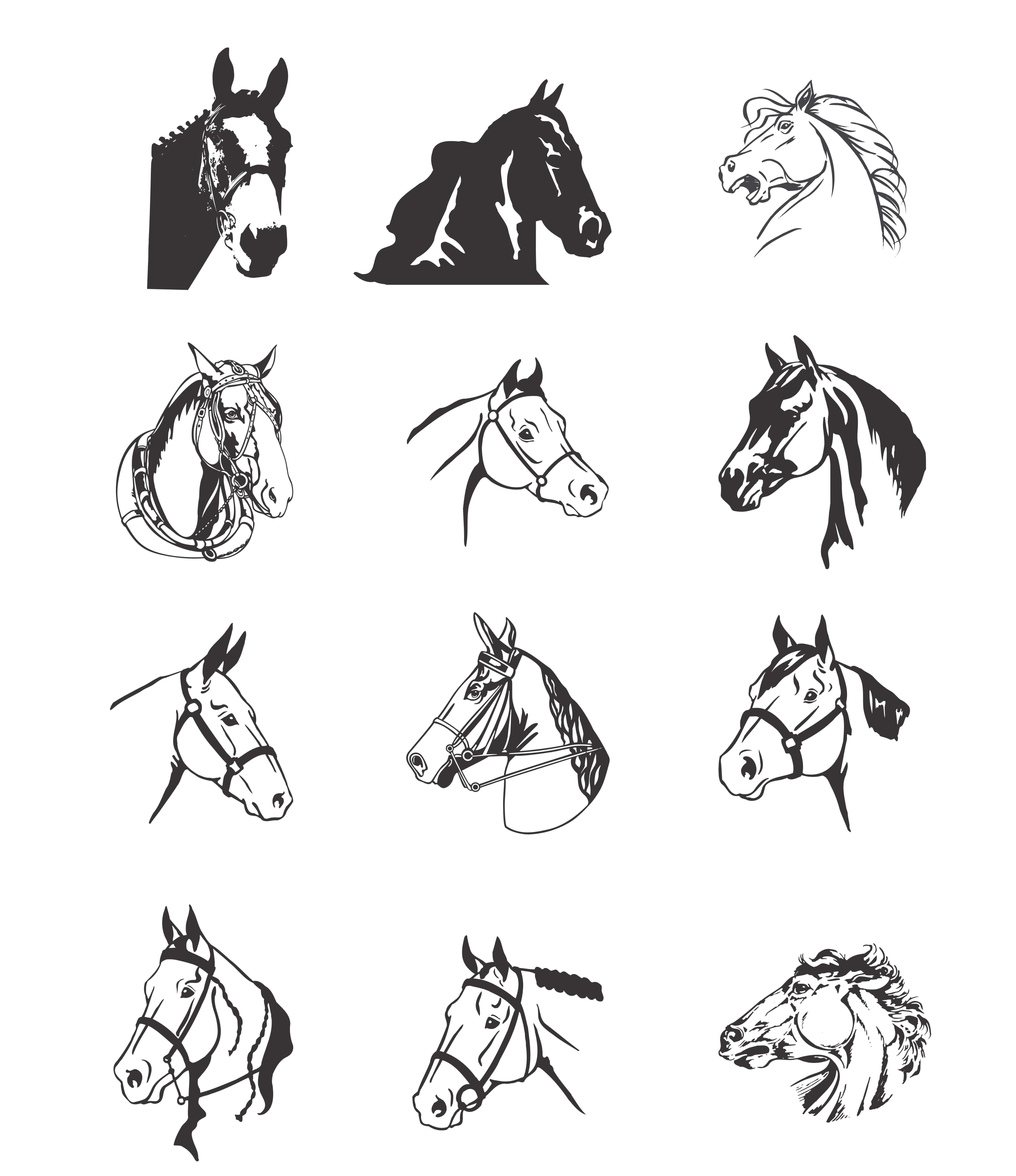 Horse Head Silhouette Download Vector